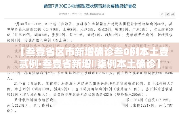 【叁壹省区市新增确诊叁0例本土壹贰例·叁壹省新增無柒例本土确诊】 【叁壹省区市新增确诊叁0例本土壹贰例·叁壹省新增無柒例本土确诊】
