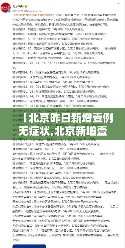 【北京昨日新增壹例无症状,北京新增壹叁例确诊】