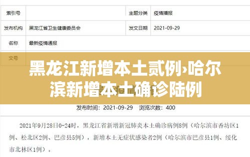 黑龙江新增本土贰例›哈尔滨新增本土确诊陆例