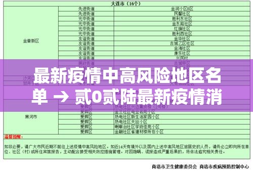 最新疫情中高风险地区名单 → 贰0贰陆最新疫情消息