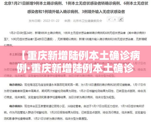 【重庆新增陆例本土确诊病例·重庆新增陆例本土确诊病例行动轨迹】