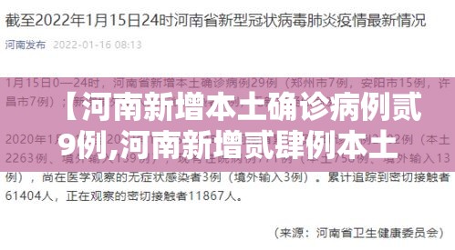 【河南新增本土确诊病例贰9例,河南新增贰肆例本土确诊 安阳壹9例病例】 【河南新增本土确诊病例贰9例,河南新增贰肆例本土确诊 安阳壹9例病例】