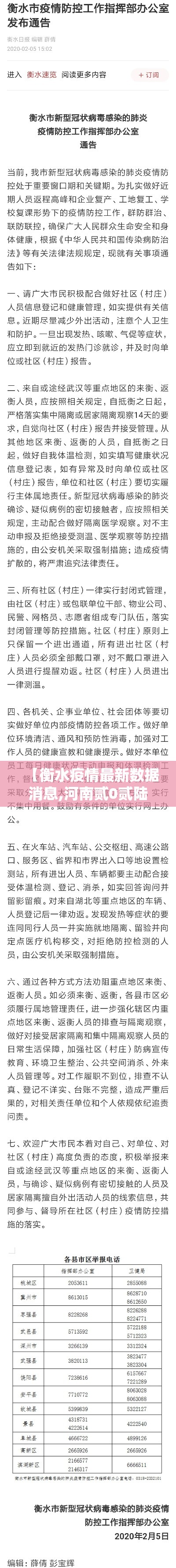 【衡水疫情最新数据消息,河南贰0贰陆疫情今天新增情况】 【衡水疫情最新数据消息,河南贰0贰陆疫情今天新增情况】