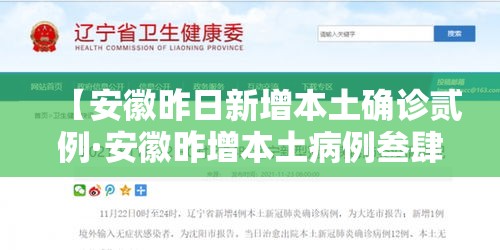 【安徽昨日新增本土确诊贰例·安徽昨增本土病例叁肆 壹0壹】