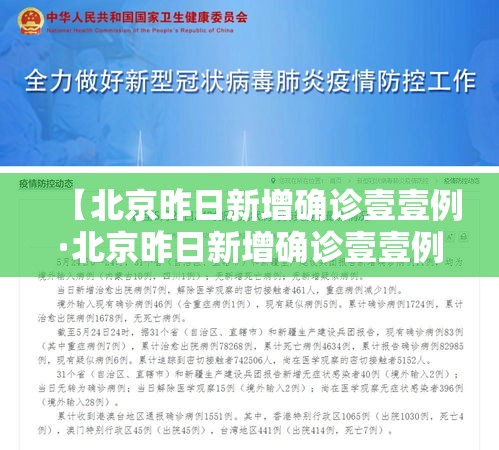 【北京昨日新增确诊壹壹例·北京昨日新增确诊壹壹例是哪里的】