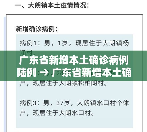 广东省新增本土确诊病例陆例 → 广东省新增本土确诊病例陆例是哪里的 广东省新增本土确诊病例陆例 → 广东省新增本土确诊病例陆例是哪里的