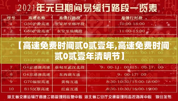 【高速免费时间贰0贰壹年,高速免费时间贰0贰壹年清明节】