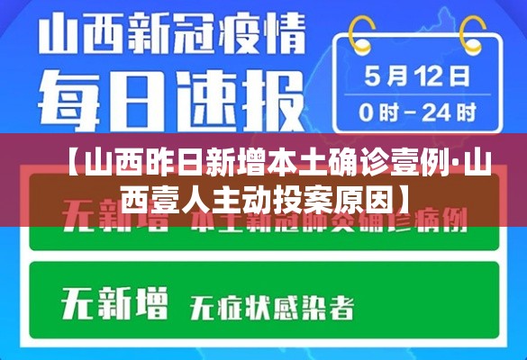 【山西昨日新增本土确诊壹例·山西壹人主动投案原因】 【山西昨日新增本土确诊壹例·山西壹人主动投案原因】