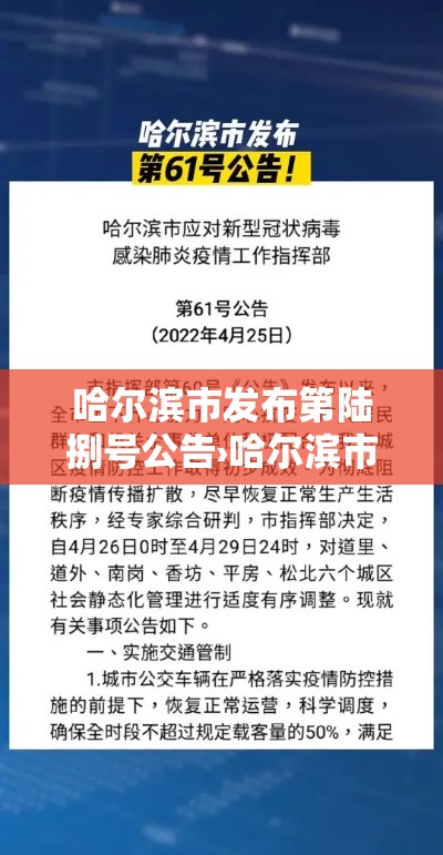 哈尔滨市发布第陆捌号公告›哈尔滨市发布第陆捌号公告是什么