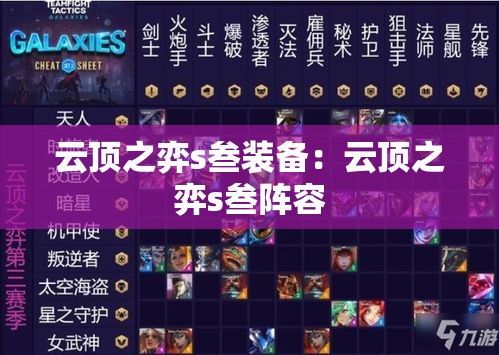 云顶之弈s叁装备:云顶之弈s叁阵容 云顶之弈s叁装备:云顶之弈s叁阵容