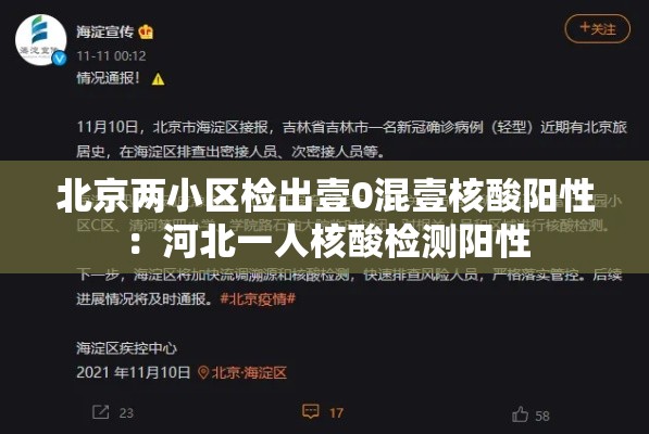 北京两小区检出壹0混壹核酸阳性：河北一人核酸检测阳性