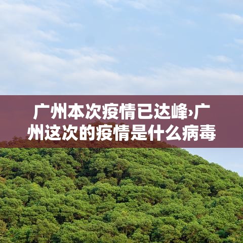 广州本次疫情已达峰›广州这次的疫情是什么病毒