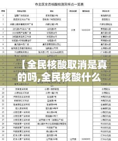 【全民核酸取消是真的吗,全民核酸什么时候开始】